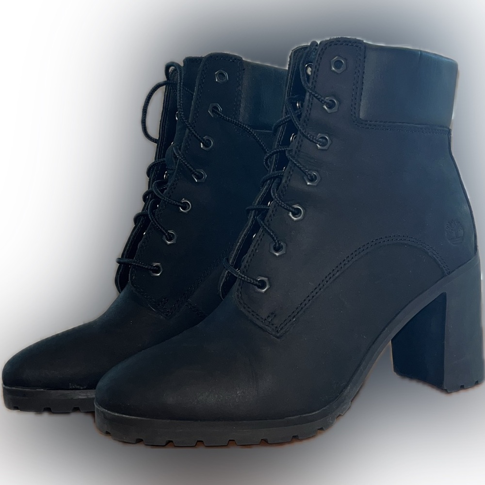 Black Lace-Up Ankle Boots